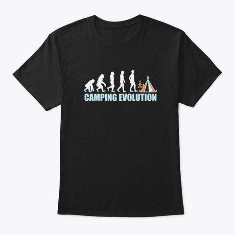 Camping Evolution Black T-Shirt Front