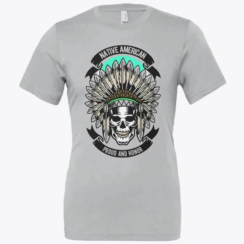 Indian skull with an Indian plume