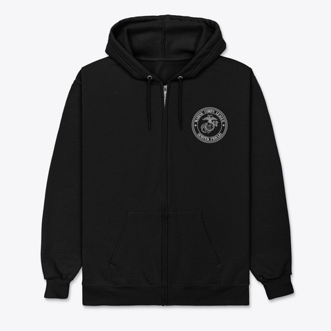 Zip Hoodie Black Camiseta Front