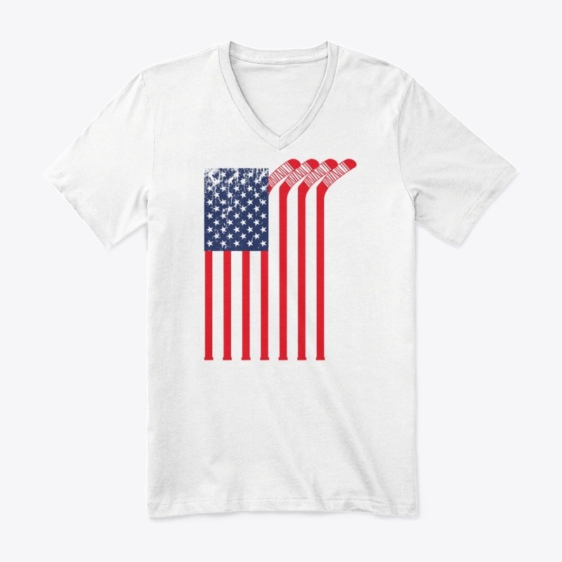 Hockey Stick American Flag USA Gifts