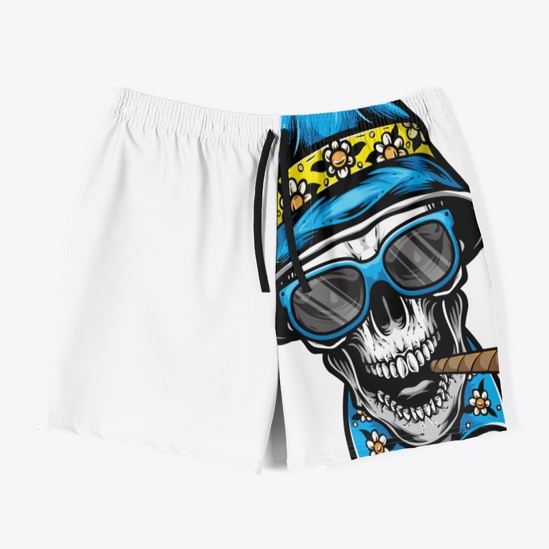 smoking skull wearing bucket hat