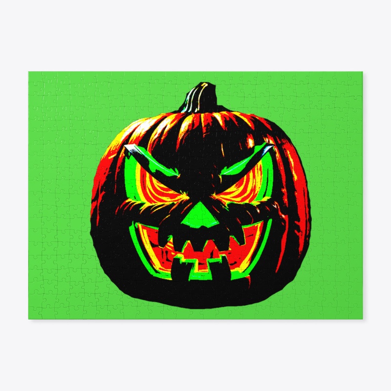 Neon Halloween Pumpkin Jack O' Lantern