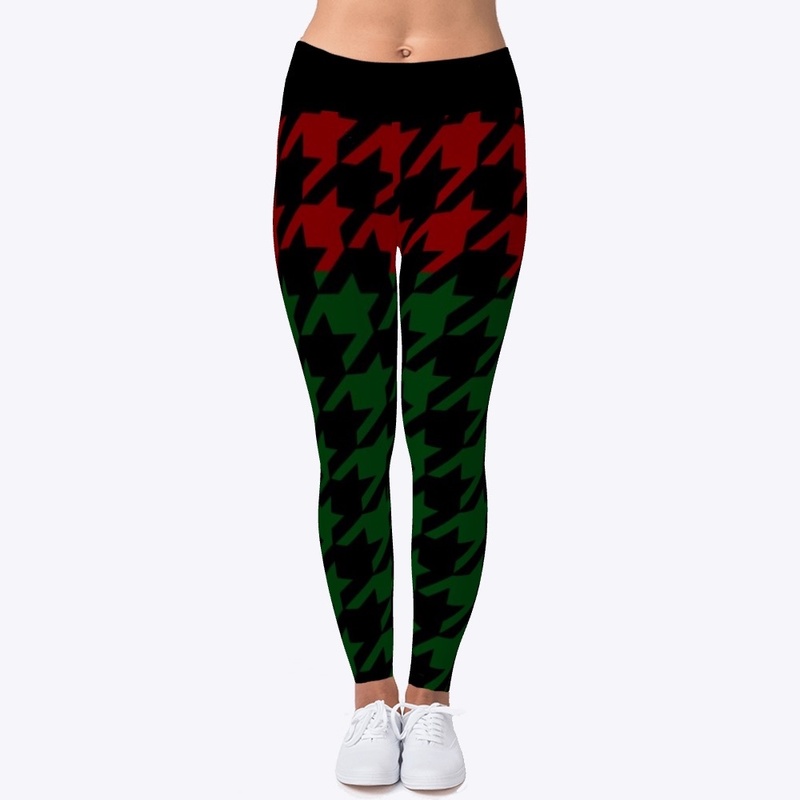 Houndstooth Red and Green Stripe