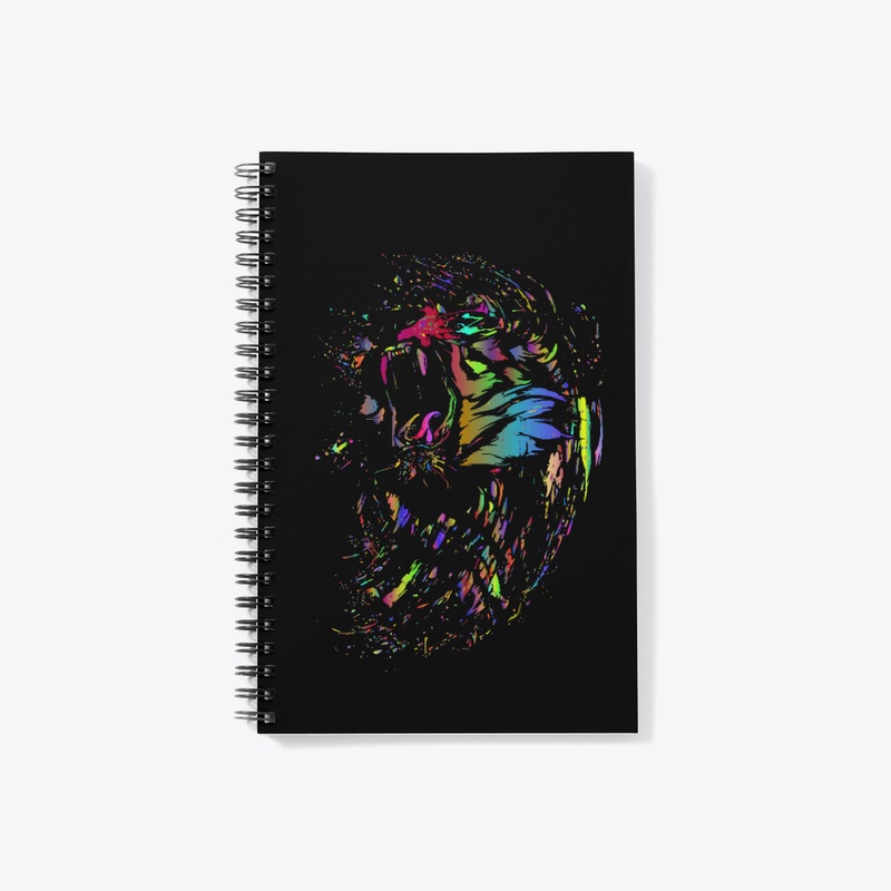 Wolf Leaping Splash of Color Neat Design