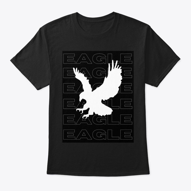 BLACK UNISEXUAL EAGLE DESIGN TSHIETS 