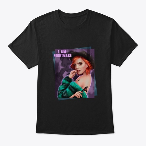 Happy Halloween Print Black T-Shirt Front