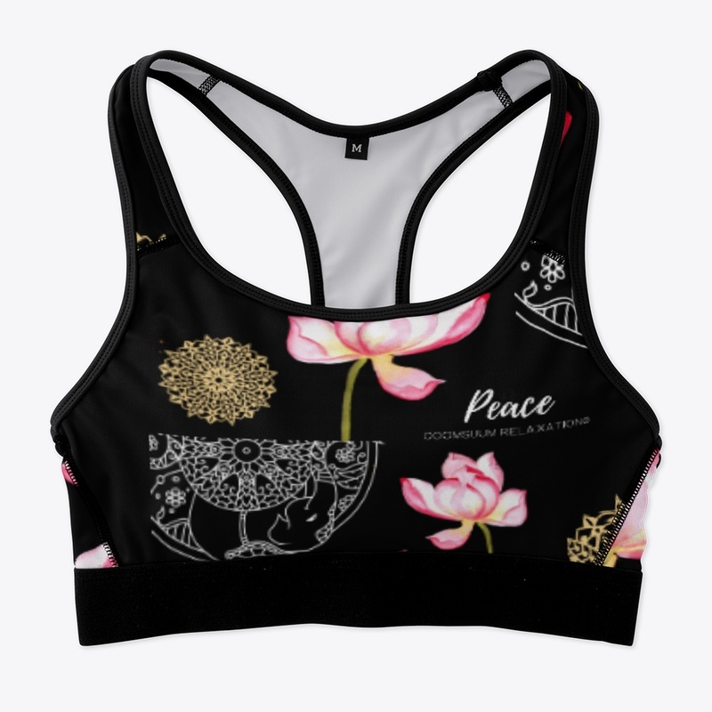 Peace♥ Mandala Art Floral Sports Bra
