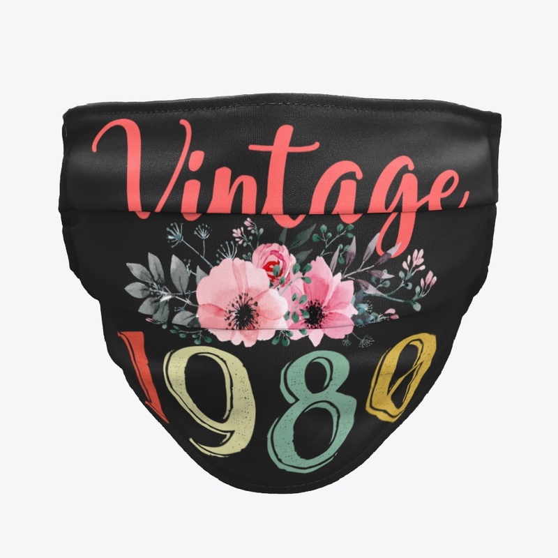 Vintage 1980 Floral 40th Birthday Gift