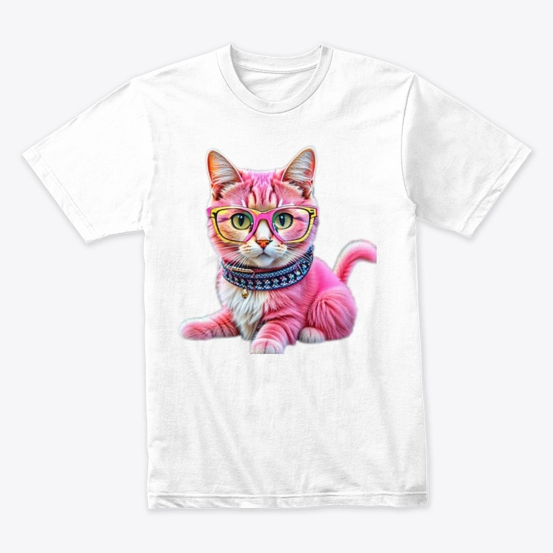 Pink Cat in Shades Tee: Feline Fab!