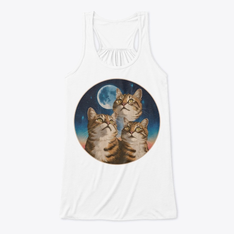 Triple Moon Cat Vintage Design