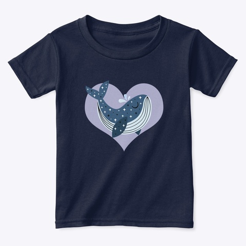 Proud Cute Whale Navy  Kaos Front