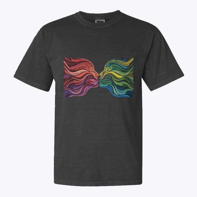  Artistic Kiss with Swirls and Hearts
