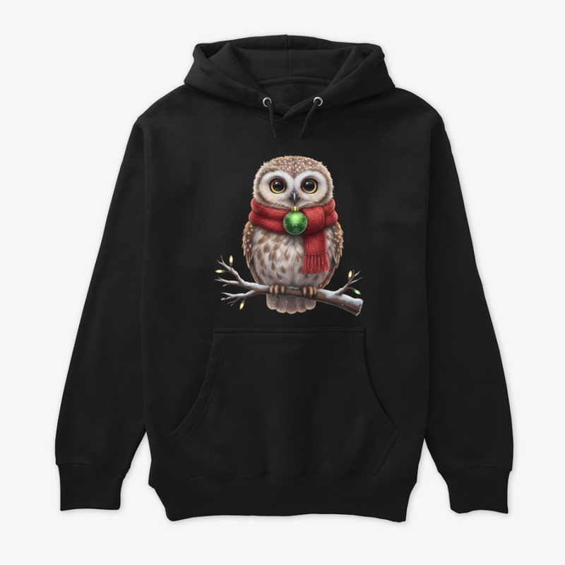 Cute Christmas Owl Scarf Hoodie