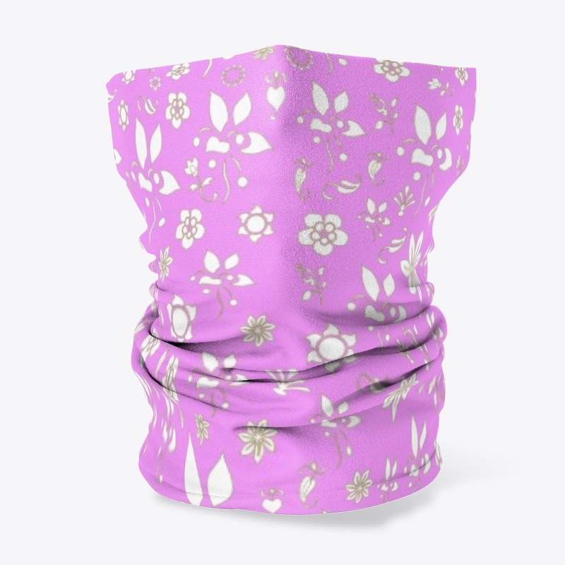 Pink Flowers Face Mask