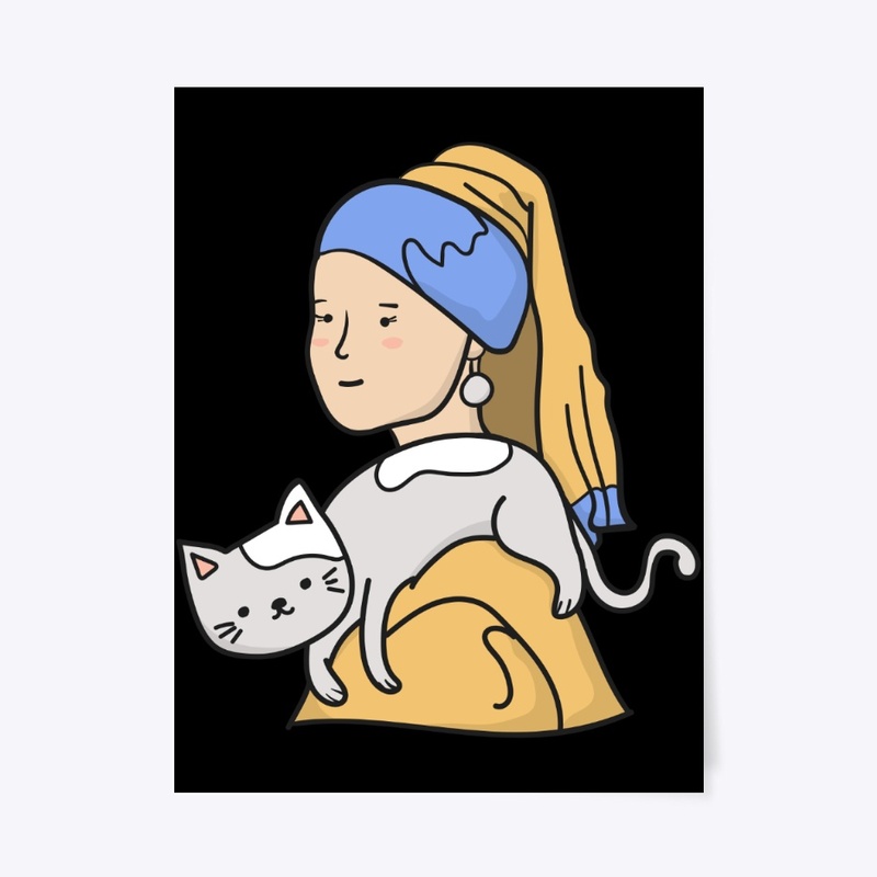 Cat mom, Girl with a pearl earring