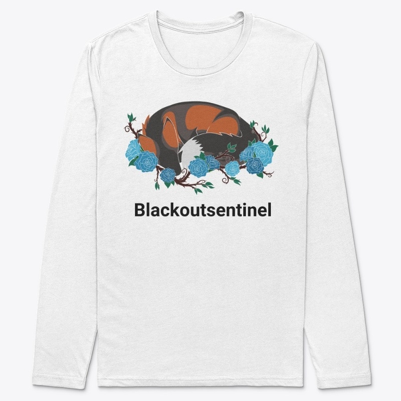 Laying fox with roses 2