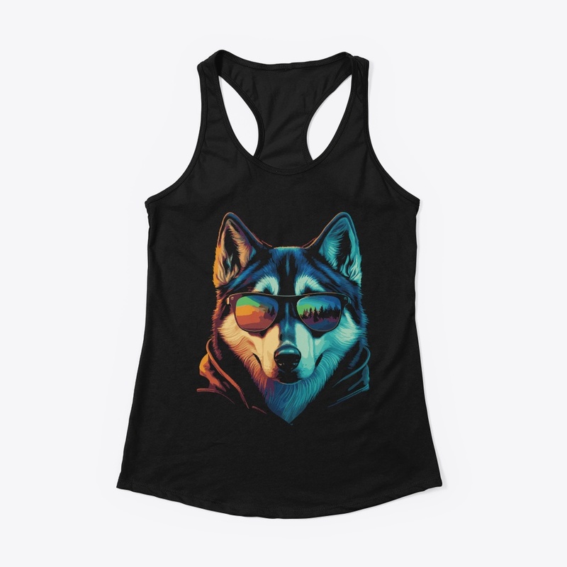 jackofallarts husky with sunglasses