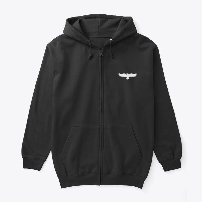 Zip Up Hoodie (White Logo)