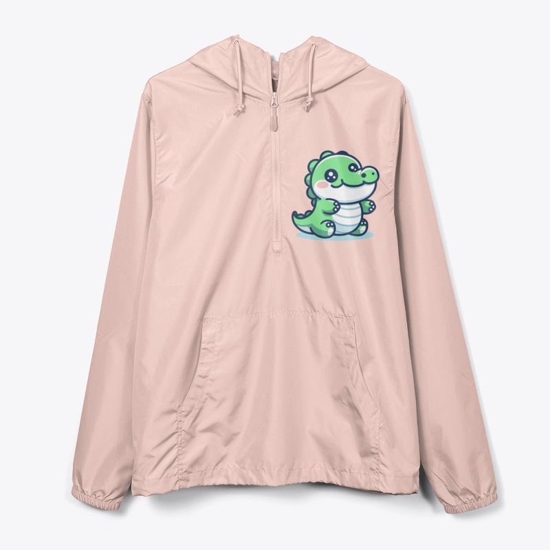 Cute Dino Pullover Windbreaker