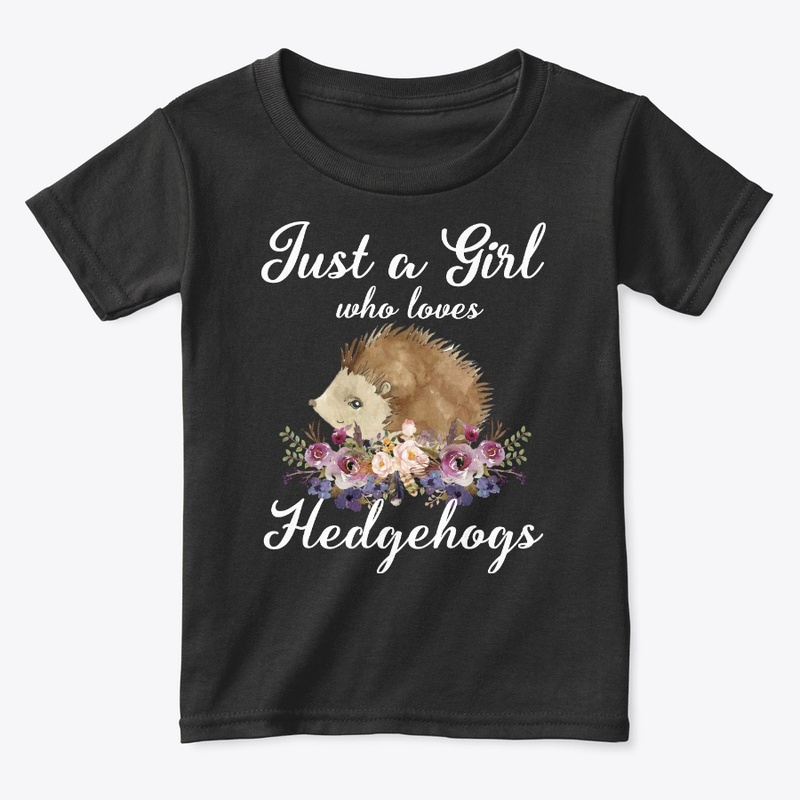 Girl Loves Hedgehogs Watercolor Style
