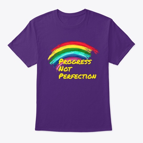 Progress Not Perfection 2 Purple T-Shirt Front