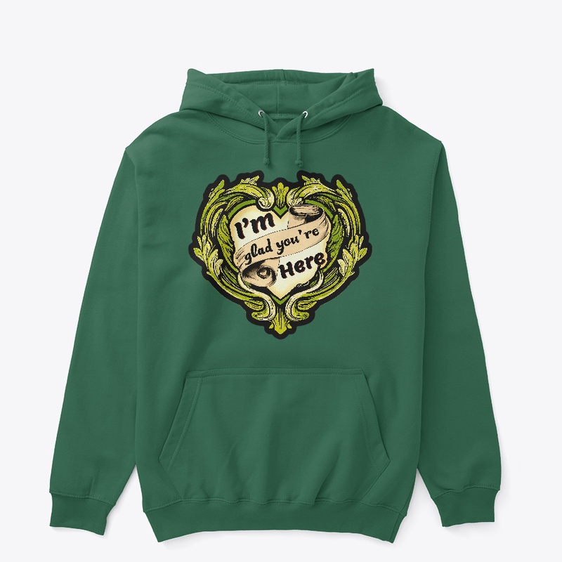 Baroque Heart hoodie in chartreuse