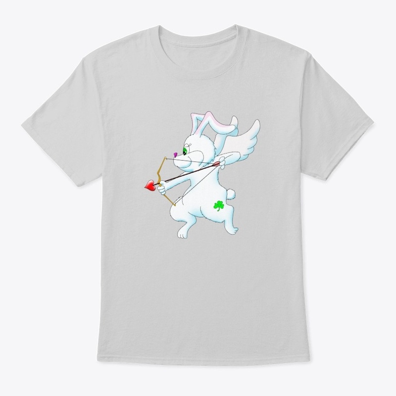 Easter Bunny Cupid with Shamrock Tattoo