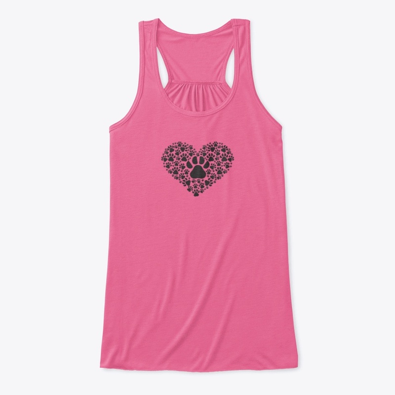 Pawprint Heart Women's Racerback Tank