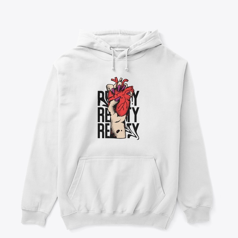 Withe t shirt Black And Red Hart