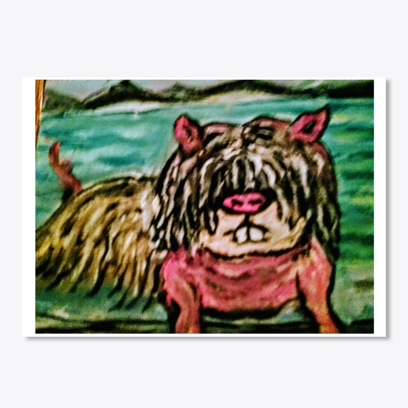 Pig, Sticker ,or sheep,  "Birthday Card"