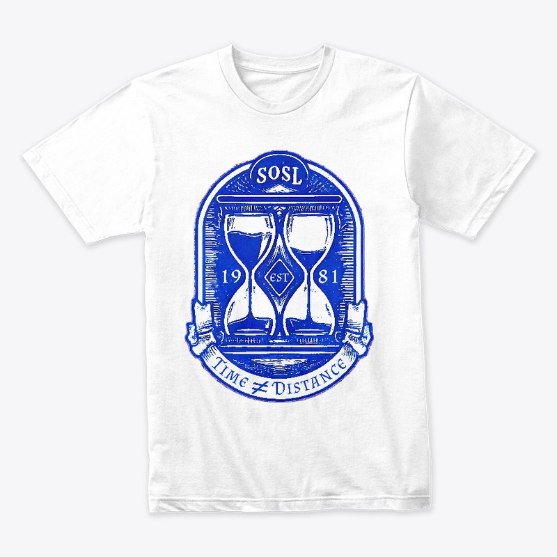 Time is not distance tee pottery blue V1