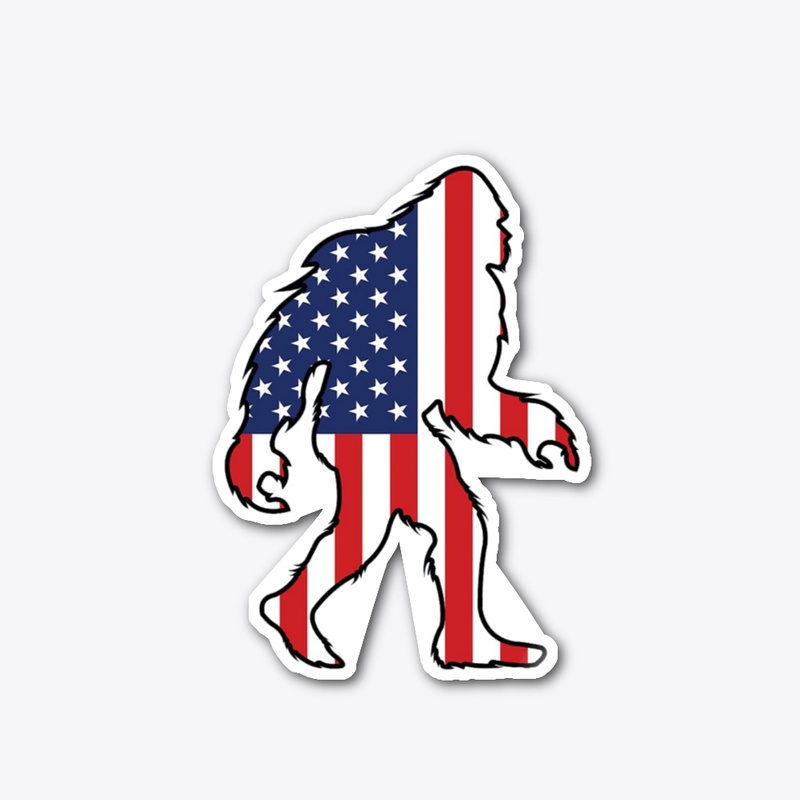 Bigfoot USA flag v6 Sticker