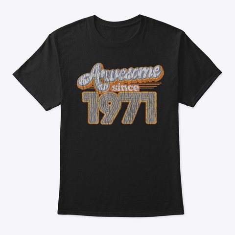 Vintage Awesome Since 1971 48 Th Birthday Black T-Shirt Front