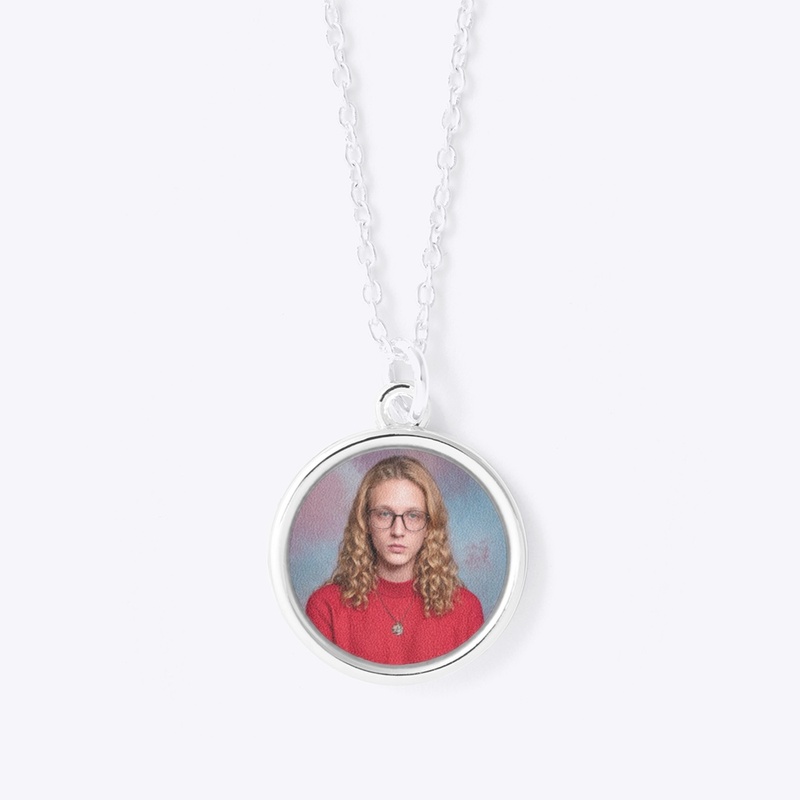 Curly Hair and glasses pennant
