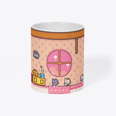Super Cat Tales   Neko House Mug #3 White T-Shirt Right