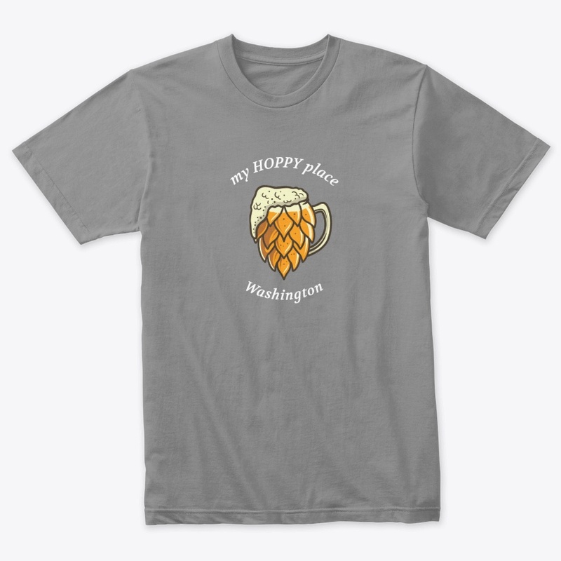 my HOPPY place Washington white print