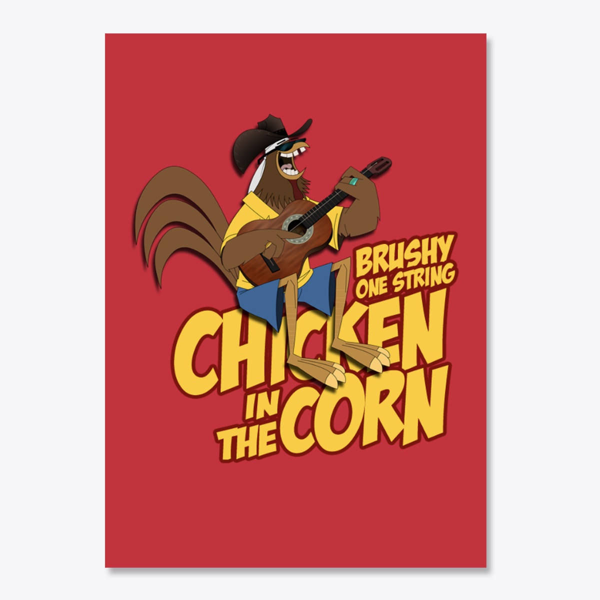 Brushy One String - Brushy - Chicken In The Corn Sticker
