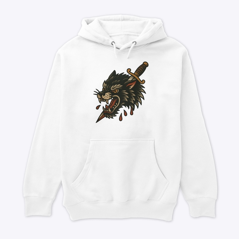American Traditional Wolf and Dagger