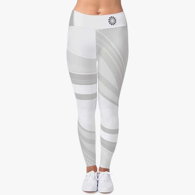 Leggings Yoga Pants Gray White Swirl 