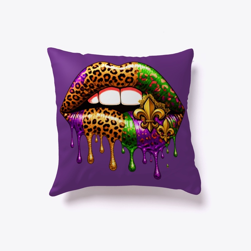  Leopard Print Mardi Gras Lips Drip Lip