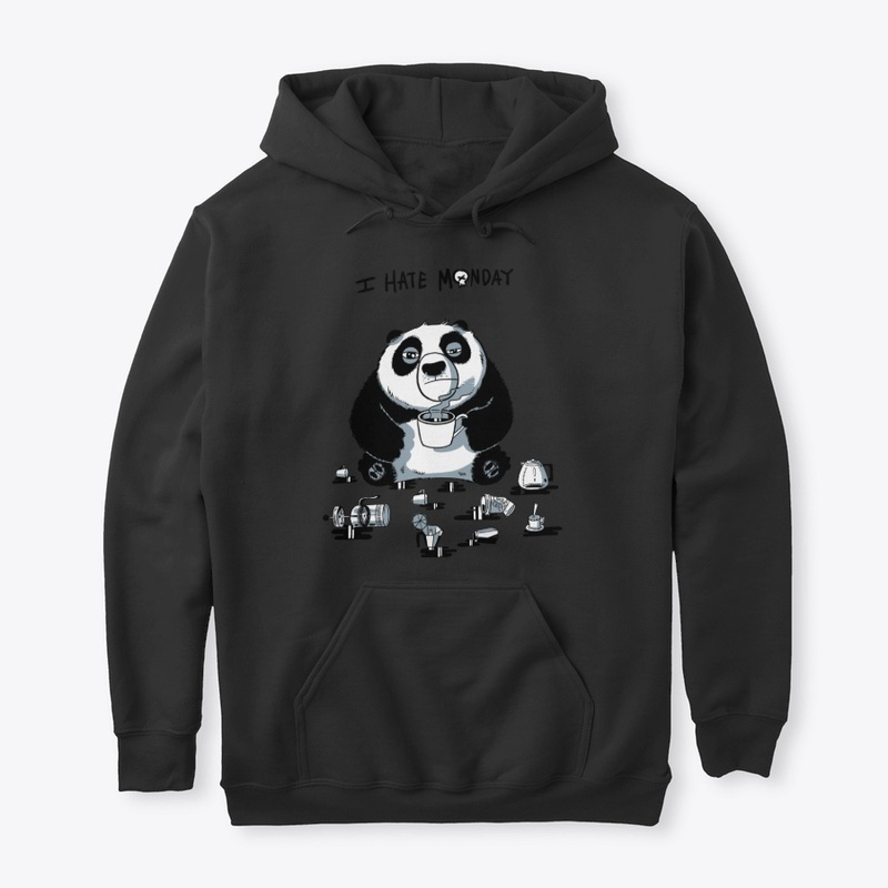tired panda "I hate monday"