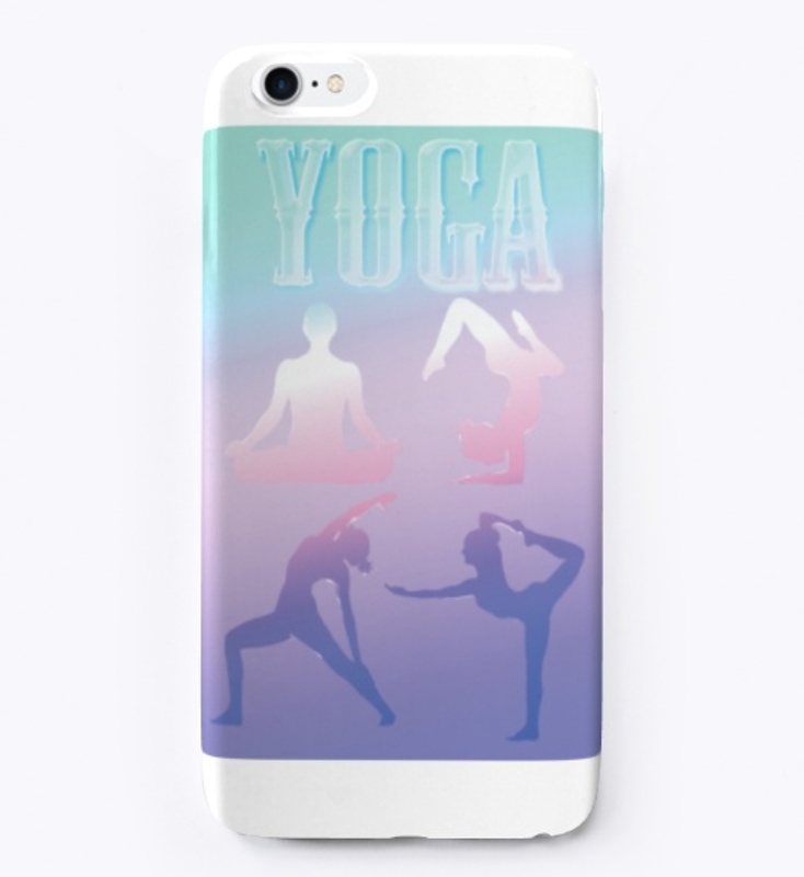 Yoga - four Poses, pink & blue mirrored