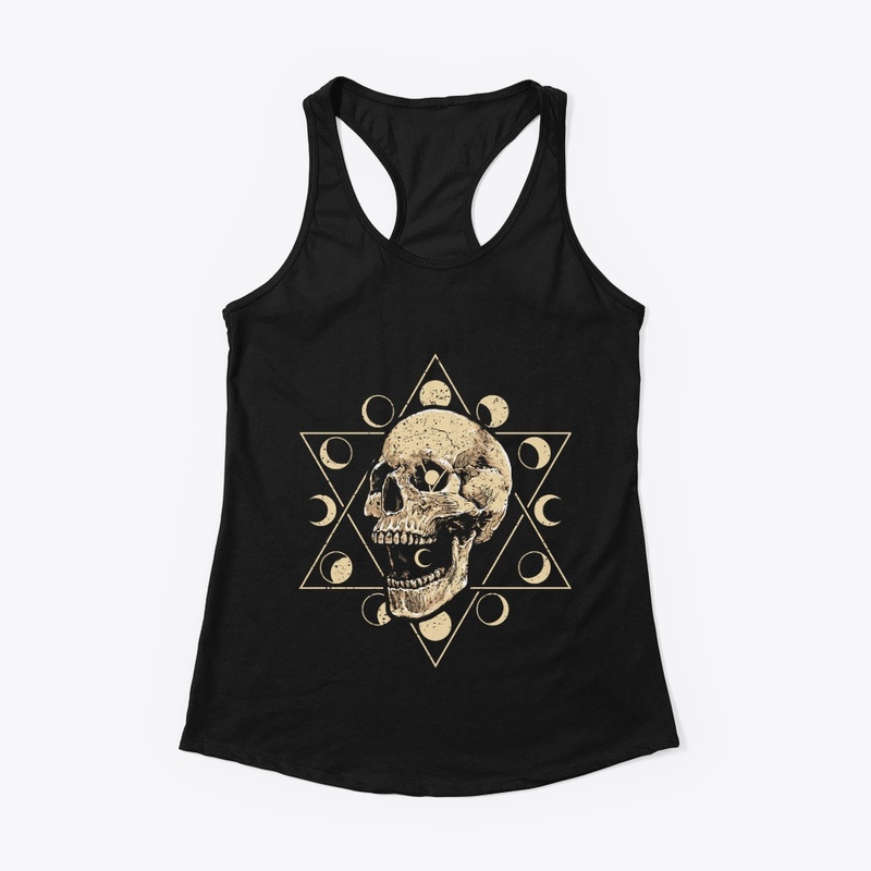 gothic skull alternative moon phases tee