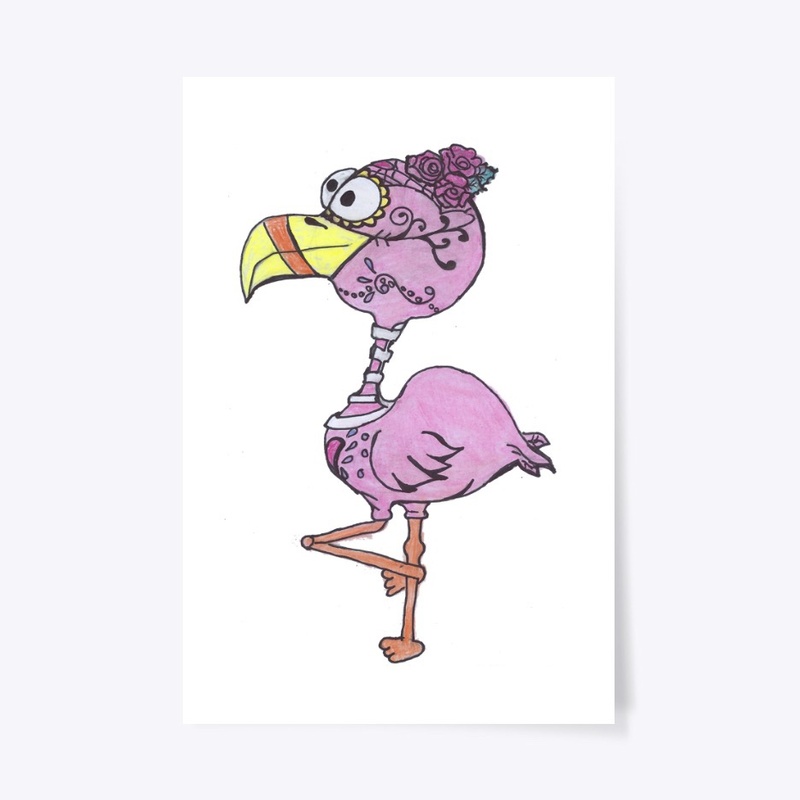Dia De Los Muertos Flamingo.png