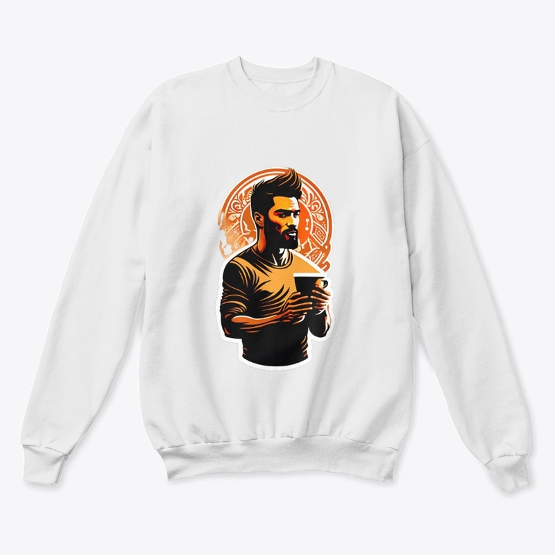 bearded man holding a cup of coffee