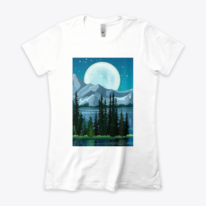 Dark Knight Moon With Forest Reflection