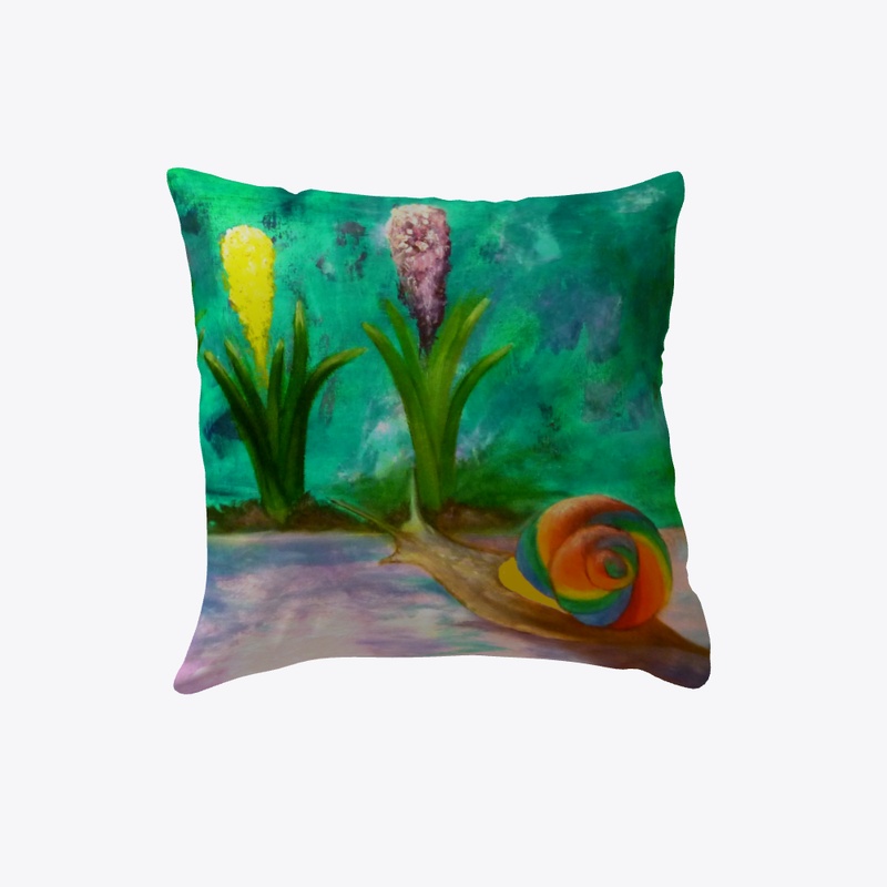 Candy Snail PIllow, art by Lindi
