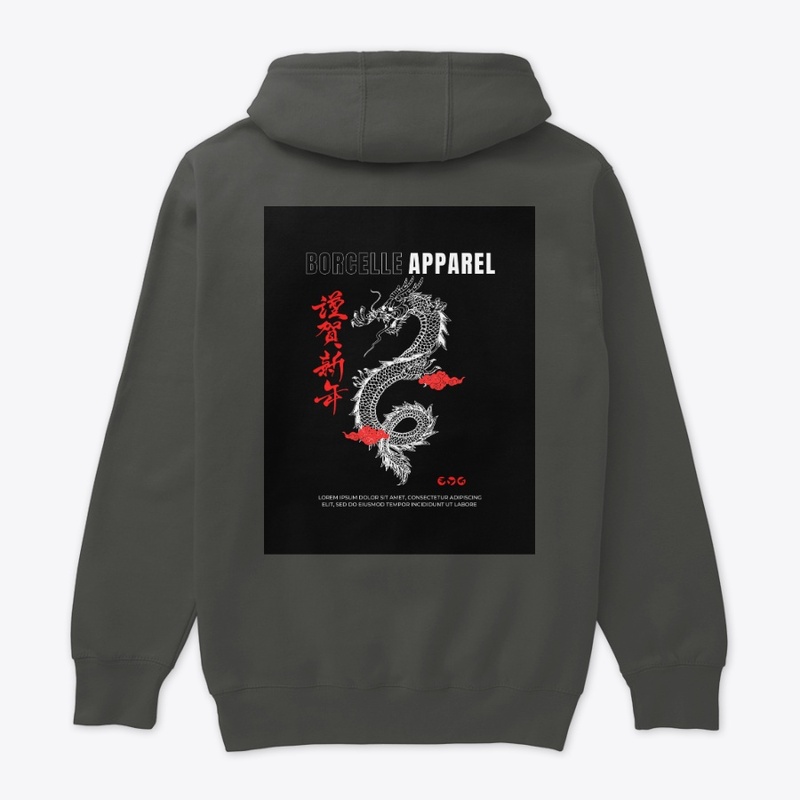 Hand-DrawnBlackRed Hoodie & T-Shirt Set"