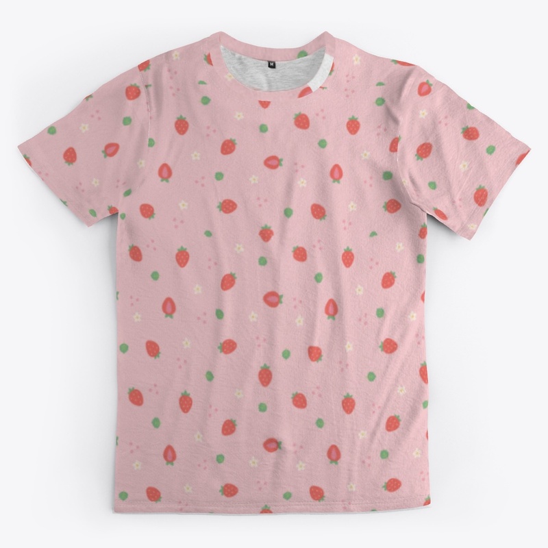 cute strawberries and flowers