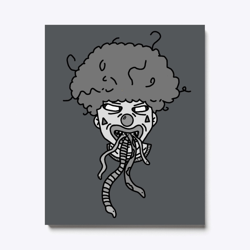 Clown and Snakes Home I (BW)